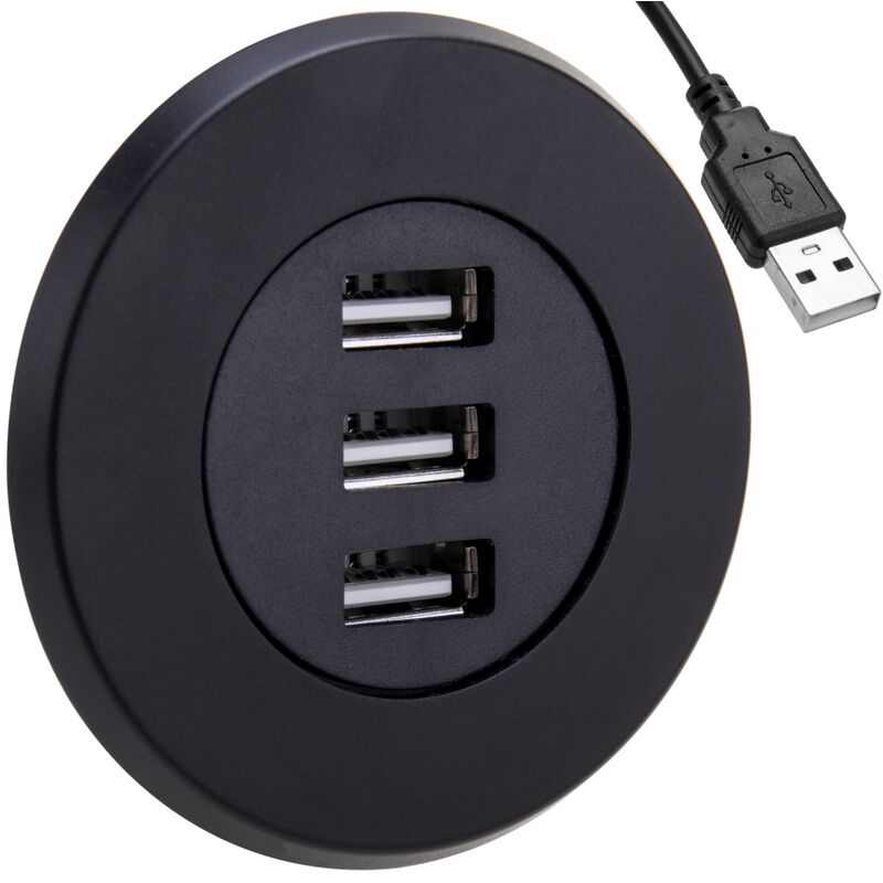 

Concentrador de 3 puertos USB 2.0 para escritorio negro - Bematik