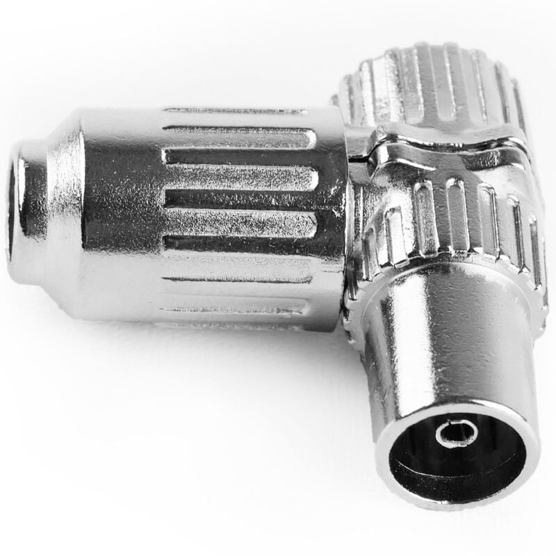 

BeMatik - Conector de antena de TV hembra tipo acodado y metálico