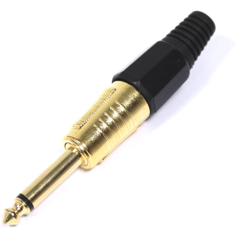 

Conector de audio jack 6.3mm macho mono metal HQ dorado - Bematik