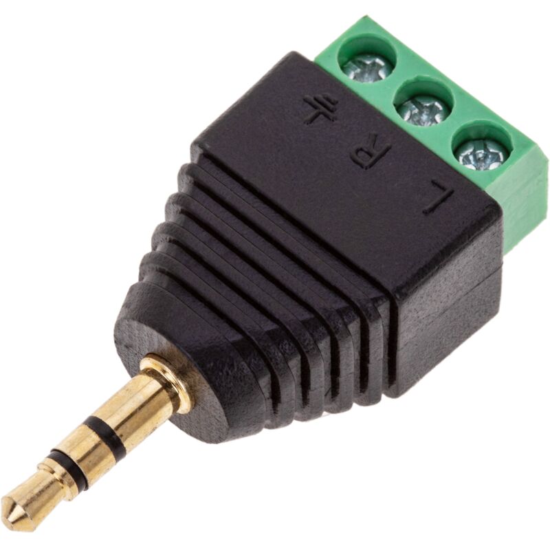

Conector jack 3.5mm estéreo a bloque de terminales de 3-pin - Bematik