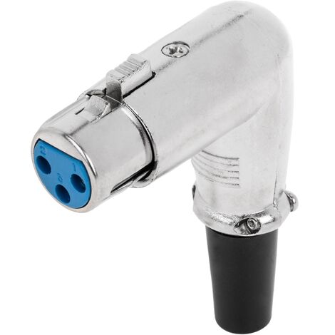 BeMatik - Conector XLR 3pin hembra metálico con ángulo