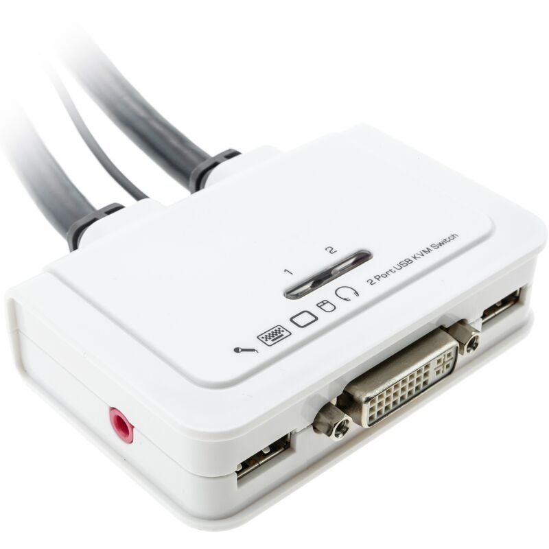 

BeMatik - Conmutador KVM compacto USB DVI AUDIO de 1KVM a 2CPU