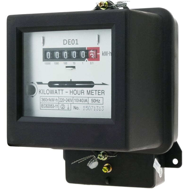 

BeMatik - Contador medidor de electricidad monofásico 10A 230V 50Hz de plástico negro