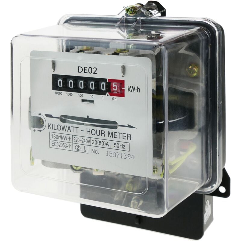 Image of Contatore misuratore corrente elettrica alternata monofase 20A 230V 50Hz 80A max trasparente - Bematik