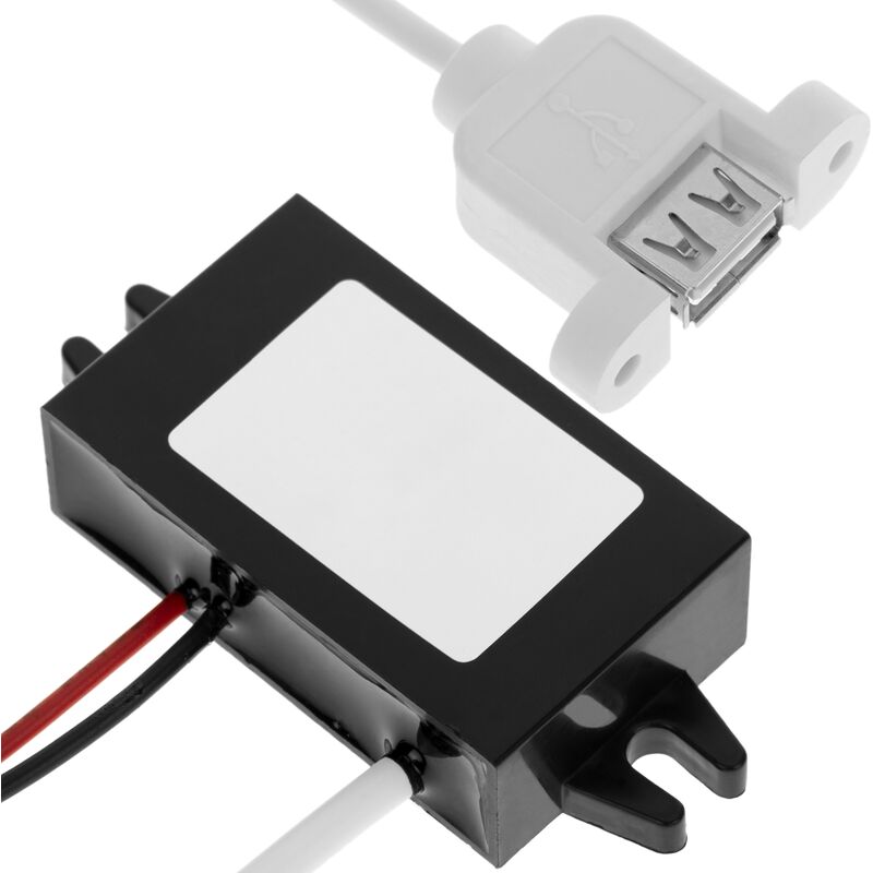 

Conversor DC-DC 15W de 12V a 5V 3A con conector USB A-hembra para panel - Bematik