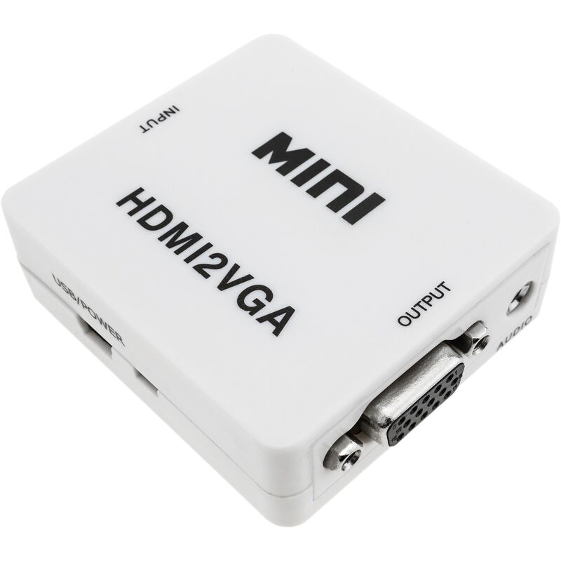 Bematik - Convertisseur hdmi vers vga avec audio stéréo analogique couleur blanche