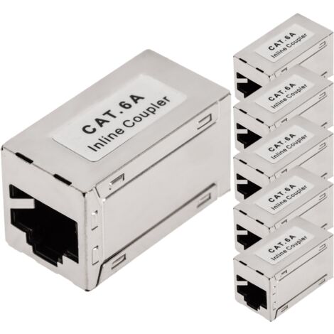 BeMatik - Coupleur Keystone RJ45 femelle vers femelle Cat.6a FTP pack de 6 unités