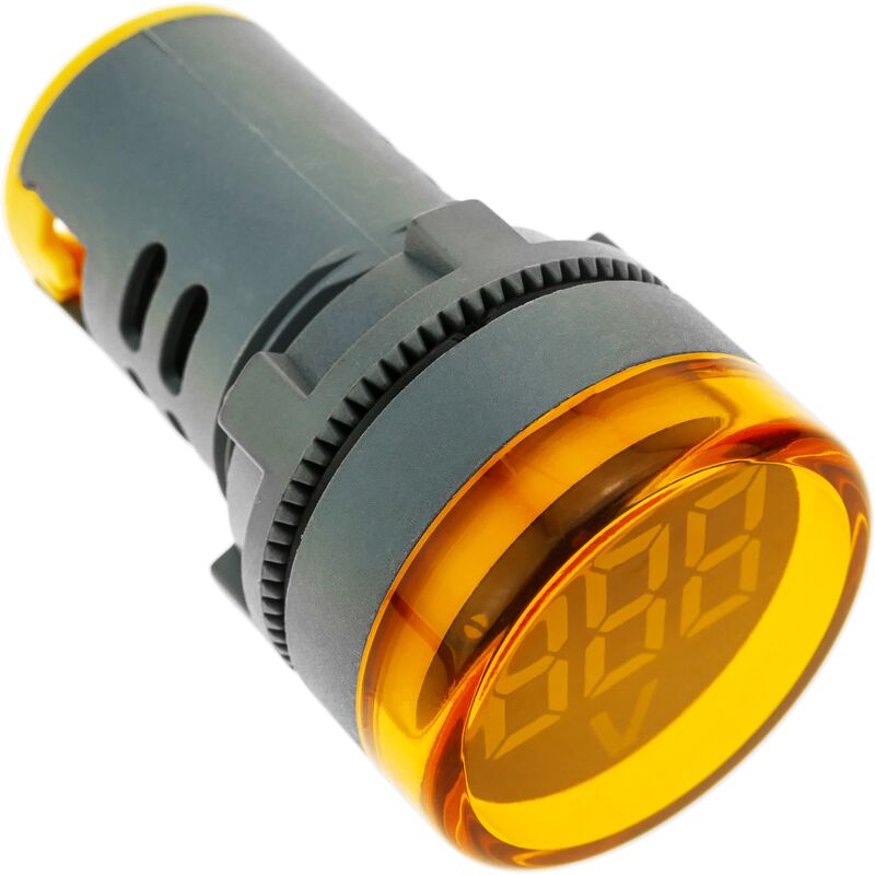 Image of Bematik - Display lcd a 3 cifre giallo con voltmetro 50-500 vac rotondo 22mm