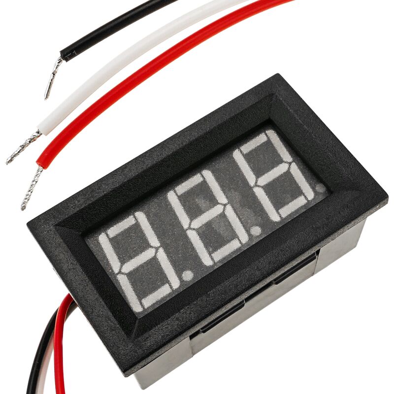 Image of Bematik - Display lcd a 3 cifre rosso con voltmetro 0-100V con cornice