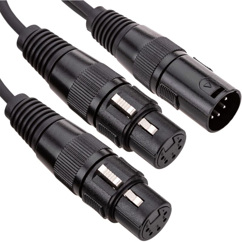 

BeMatik - Duplicador de audio cannon XLR macho a 2 XLR hembra 5-pin