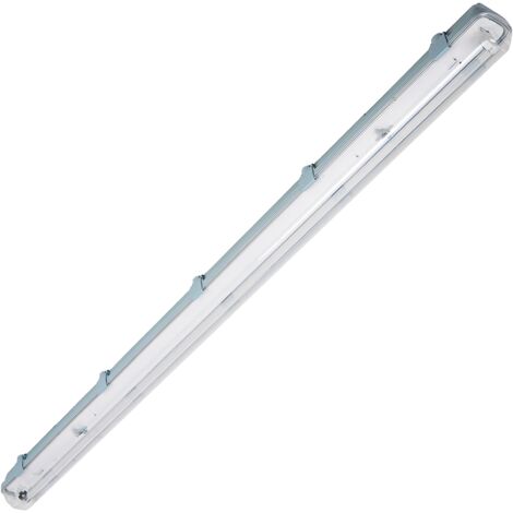 BeMatik - Ecran étanche pour tube LED 1 x 1200 mm avec raccordement à deux extrémités IP65 T8 G13
