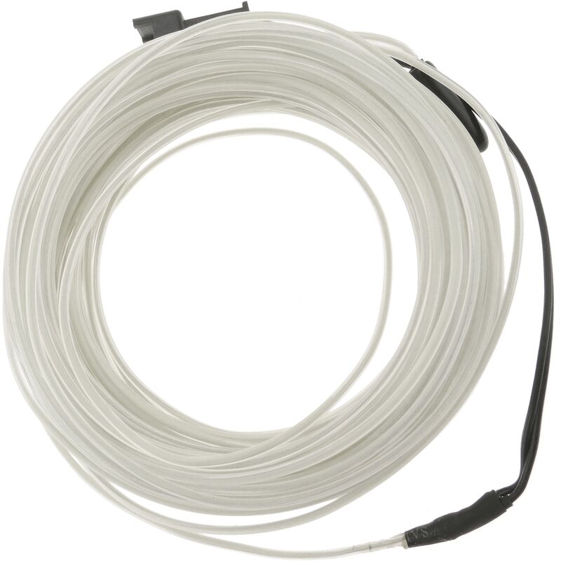 Image of Elettroluminescente Cavo 3,2 millimetri 5m trasparente-bianco cavo a spirale con la batteria - Bematik