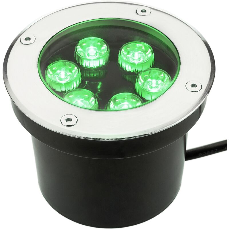 

Foco LED de suelo de 6W 100mm con luz de color verde - Bematik