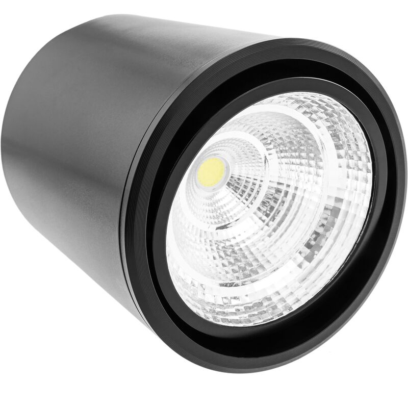 

Foco LED de superficie con cabezal móvil Lámpara COB 7W 220VAC 3000K negra 75mm - Bematik