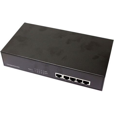 BeMatik - Gigabit Switch 10/100/1000 Mbps switch LAN 5 UTP Rack 19"