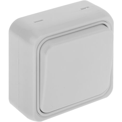 BeMatik - Interruptor de superficie con marco 63x63mm serie Onsen de color blanco