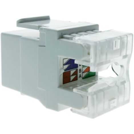 BeMatik - Keystone RJ45 hembra a TB110 Cat.6 UTP blanca