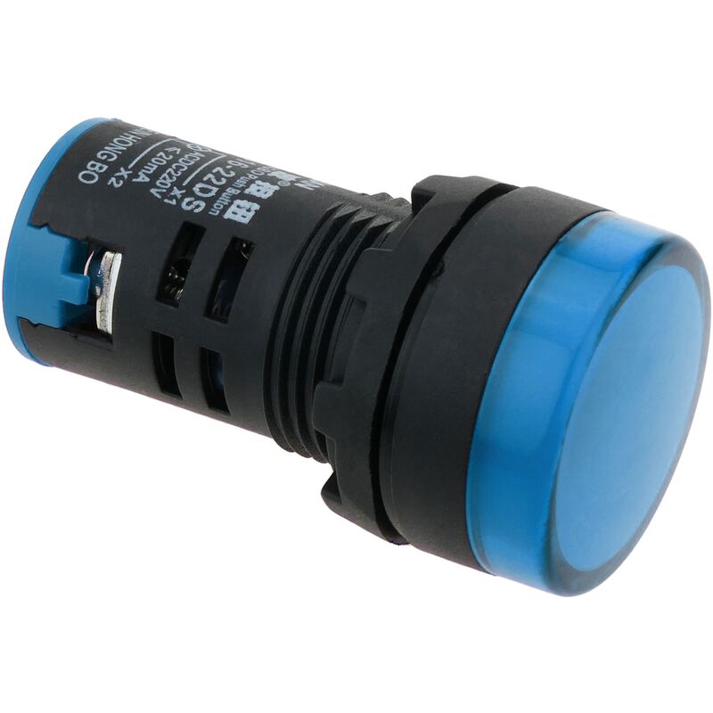 

BeMatik - Luz piloto LED de 22 mm para paneles de control 220 VAC azul