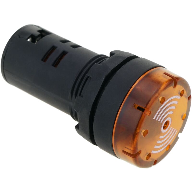 

BeMatik - Luz piloto LED intermitente con zumbador de 22 mm para paneles de control 220 VAC naranja