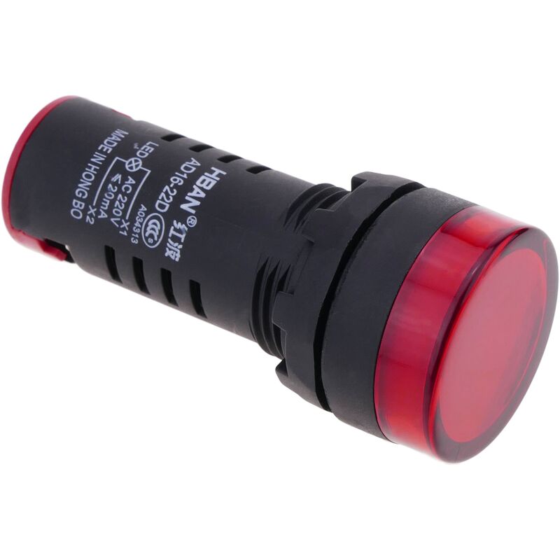 

BeMatik - Luz piloto LED intermitente de 22 mm para paneles de control 220 VAC rojo