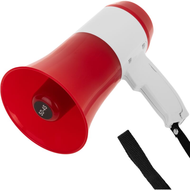 

Megáfono de 15W con grabación 120s, sirena y volúmen. Altavoz portátil de 150x250 mm - Bematik