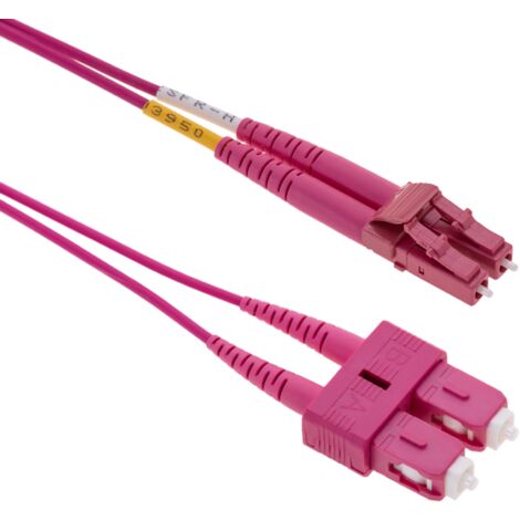 BeMatik - OM4 câble fibre optique multimode MMF duplex 50µm/125µm LC-SC 10m