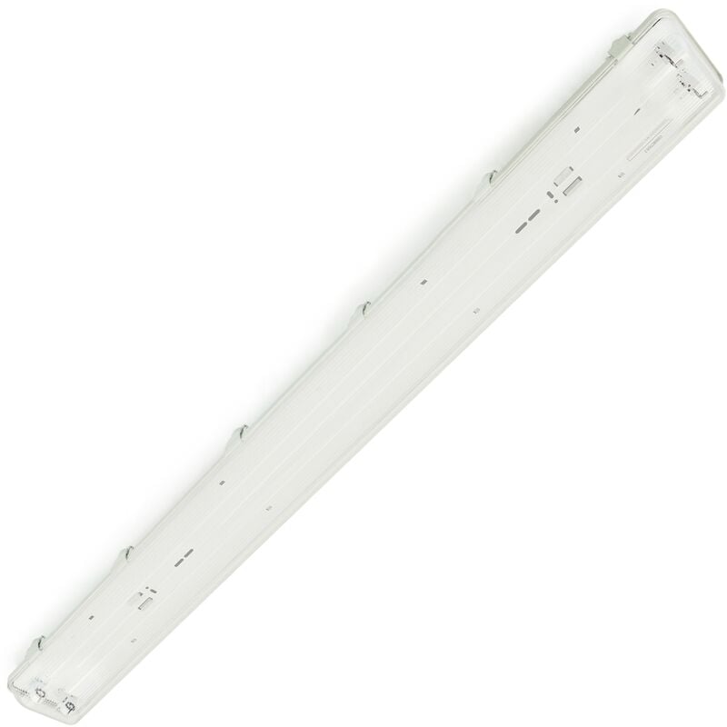 

Pantalla estanca para tubo LED 2 x 1500 mm con conexión en dos extremos IP65 T8 G13 - Bematik