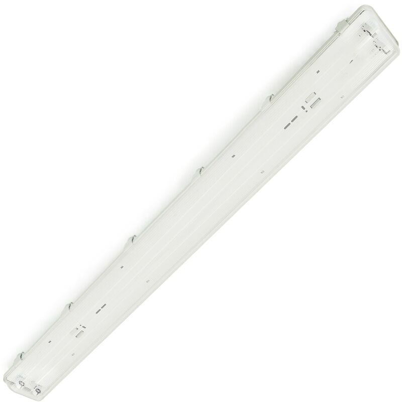 

Pantalla estanca para tubo LED 2 x 1500 mm con conexión en un extremo IP65 T8 G13 - Bematik