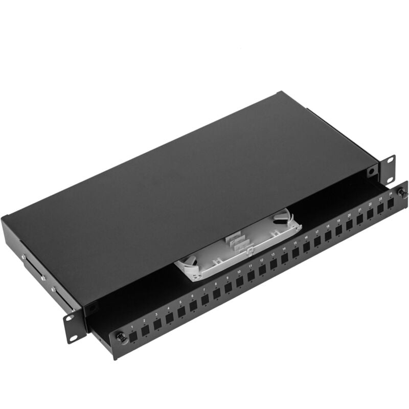 

Patch Panel de fibra Óptica 1U negro de 24 SC - Bematik