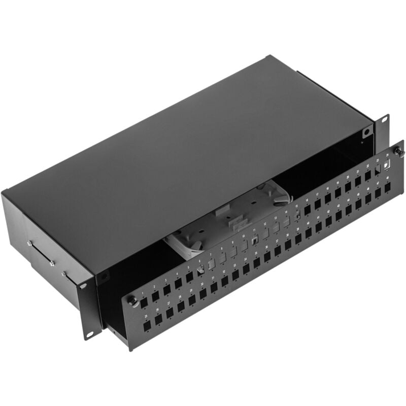 

Patch Panel de fibra óptica 2U negro de 48 SC - Bematik