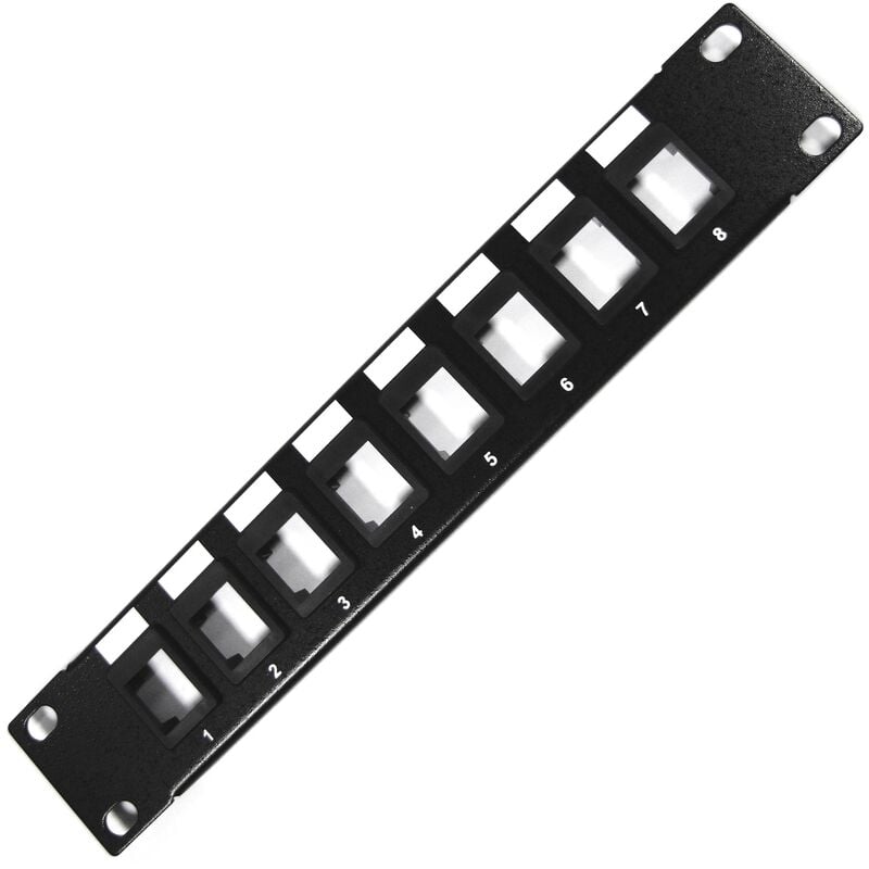 

Patch panel rack10 8port 1U tipo 110 para keystone configurable - Bematik
