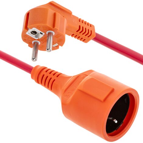BeMatik - Prolongateur Extension de câble électrique schuko mâle à femelle 3 m rouge