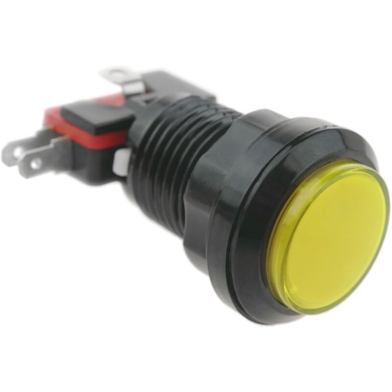 

BeMatik - Pulsador arcade momentáneo 32 mm 1NO 1NC 250V 15A SPDT amarillo con luz