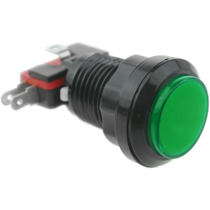 

BeMatik - Pulsador arcade momentáneo 32 mm 1NO 1NC 250V 15A SPDT verde con luz