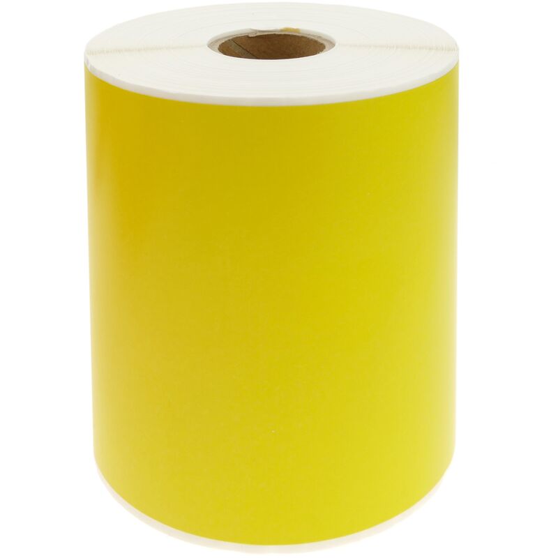 

Rollo bobina de 250 etiquetas adhesivas para impresora térmica directa 101.6x152.4mm amarillo 20 uds - Bematik