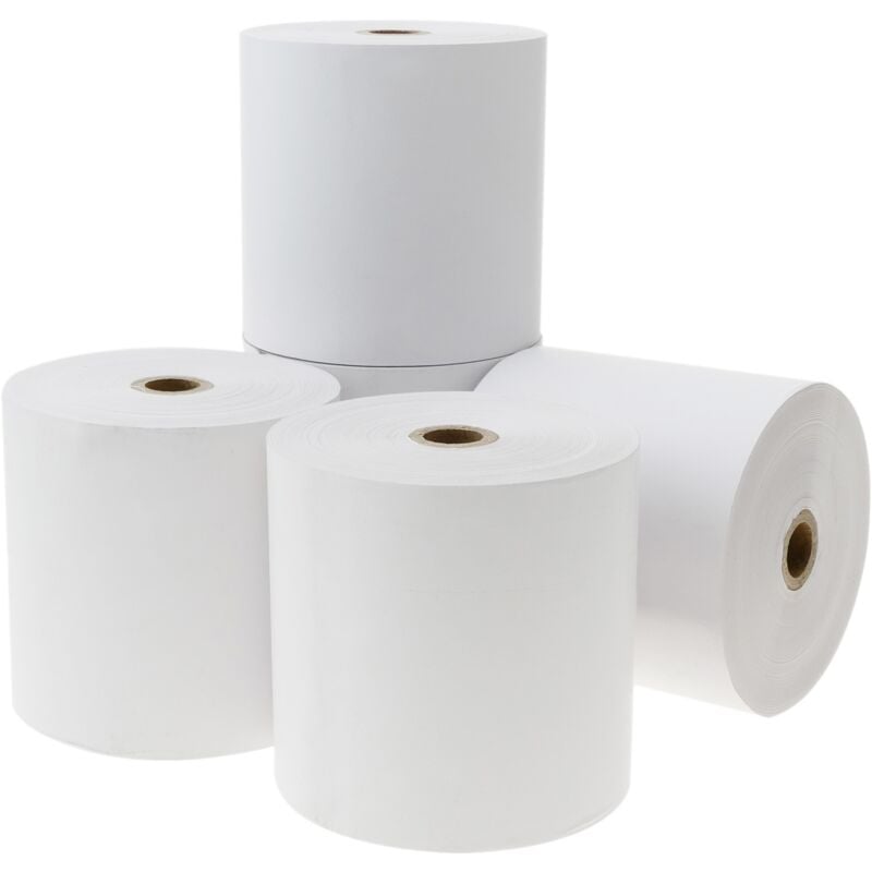

Rollo bobina de papel térmico para impresora TPV y caja registradora 76x76mm 5 unidades - Bematik