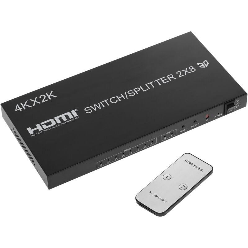 

Selector y multlipicador HDMI de 2 entradas a 8 salidas - Bematik
