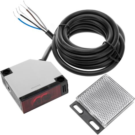 BeMatik - Sensor interruptor célula fotoeléctrica 4m NO+NC 12-24VDC 250VAC autorreflexiva detección