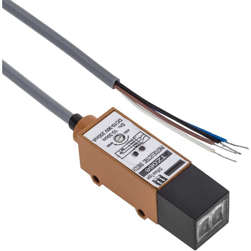 

Sensor interruptor célula fotoeléctrica PNP NO+NC 10-30VDC 30cm autoreflexiva - Bematik