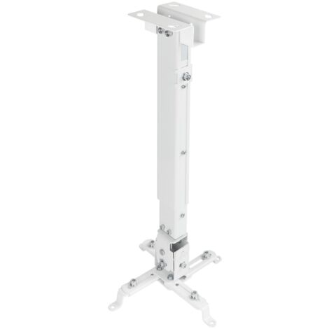 BeMatik - Support plafond avec mât 13cm 43cm 65cm pour projecteur 20 Kg blanc