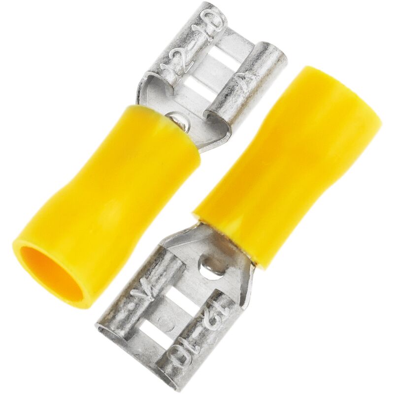 

Terminal Faston Hembra 6.3 mm amarillo Pack de 100 uds - Bematik