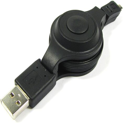 BeMatik - USB 2.0 câble rétractable pour 120cm appareil photo numérique (AM/8Pi