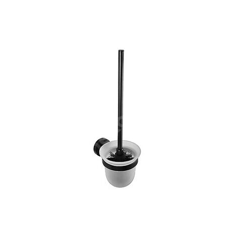 BEMETA Nero Porta scopino da parete in ottone nero e ciotola in vetro 37x14x9,5cm (104113010)