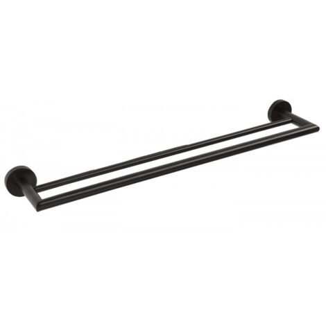 BEMETA Porte-serviettes double DARK en laiton noir 65,5cm x 5,5cm x11cm (104204050)