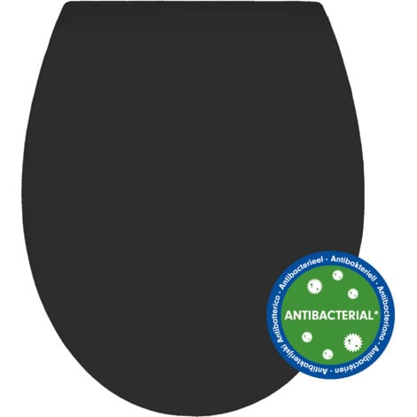 Bemis Click & Clean® design Slim noir Mat -Abattant universel antibactérien déclipsable à frein de chute - 37,5 x 40,5 x 6,7 cm - 2310CNCTF147