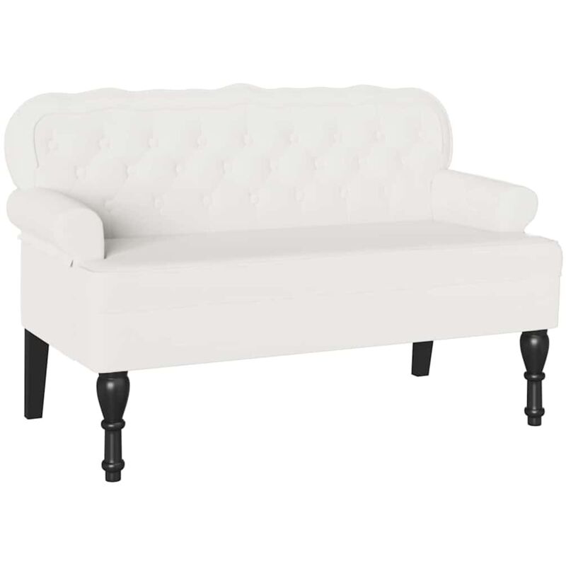 Chesterfield Bench White 119.5 X 64.5 X 75 Cm Faux Leather Vidaxl