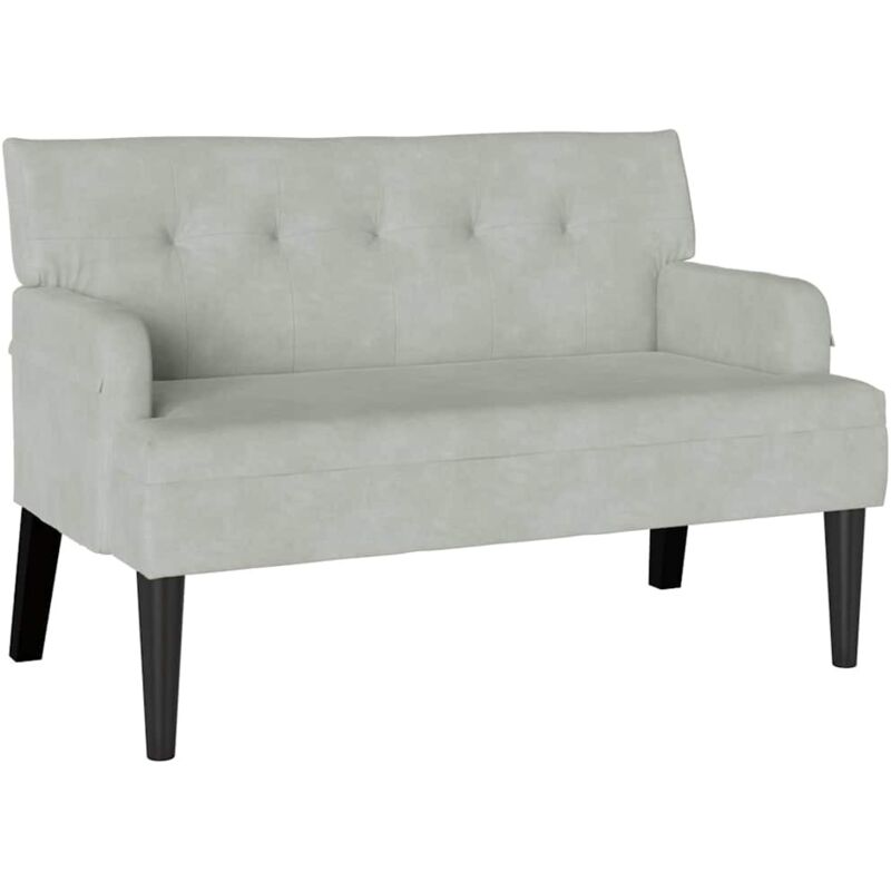 Chesterfield Bench Light Grey 112 X 65.5 X 75 Cm Velvet Vidaxl