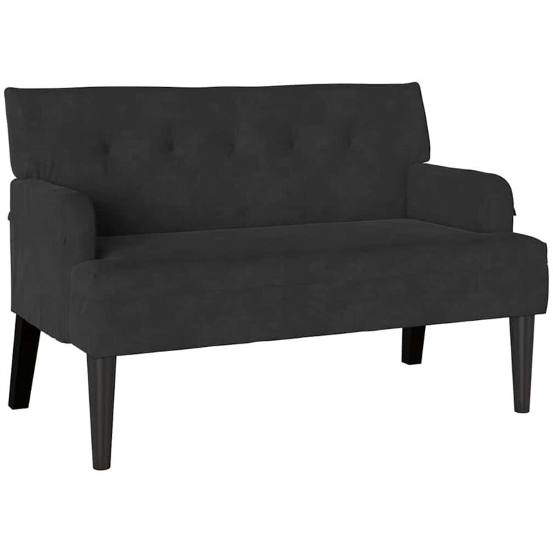Chesterfield Bench Black 112 X 65.5 X 75 Cm Velvet Vidaxl