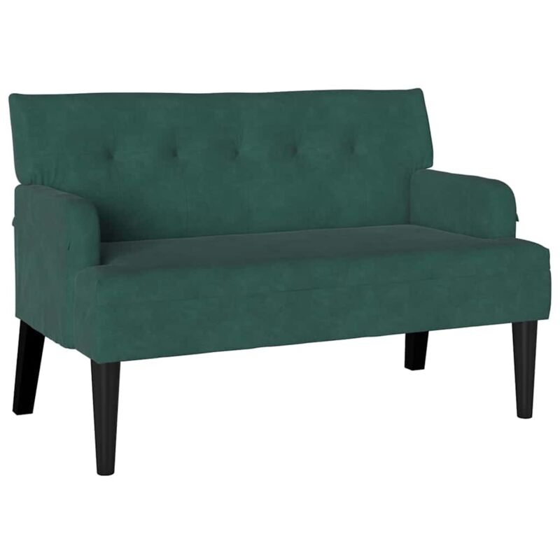 Chesterfield Bench Dark Green 112 X 65.5 X 75 Cm Velvet Vidaxl