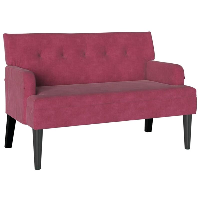Chesterfield Bench Wine Red 112 X 65.5 X 75 Cm Velvet Vidaxl